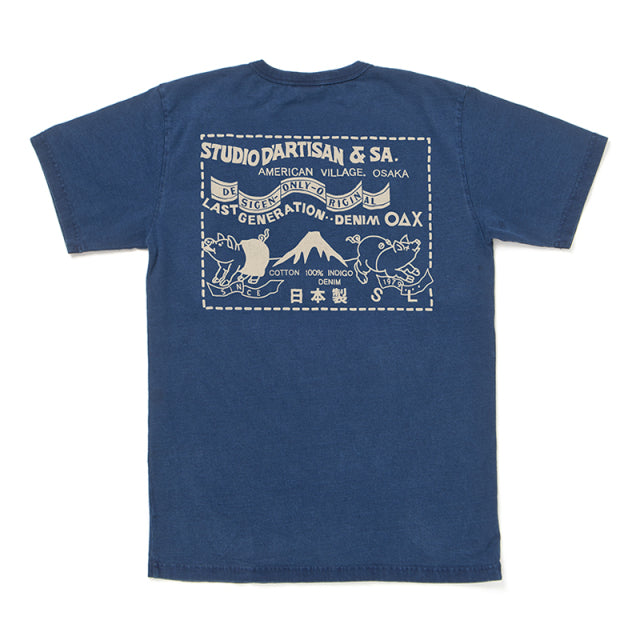 USAコットンインディゴTシャツ【8067A】