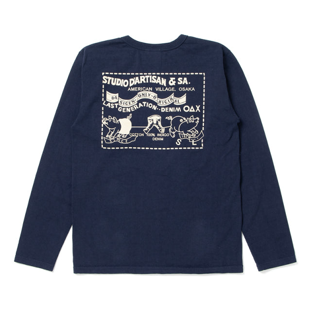 定番プリント吊り編みロングスリーブTシャツ【8131】