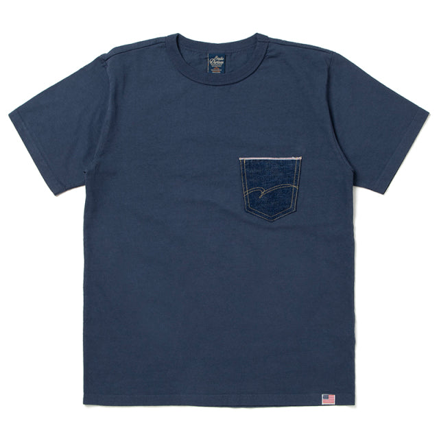 デニムポケットプリントTシャツ【8135A】