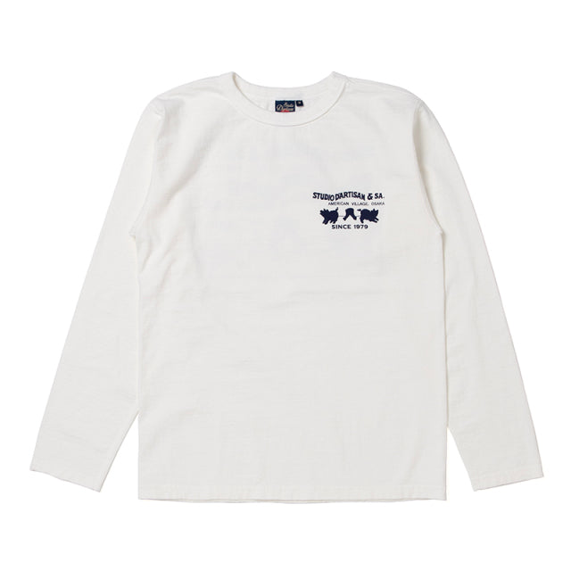 定番プリント吊り編みロングスリーブTシャツ【8131】