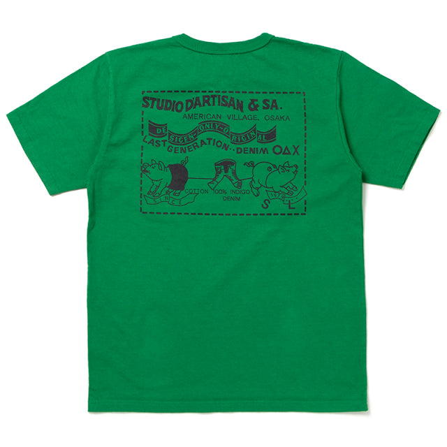 デニムポケットプリントTシャツ【8135A】