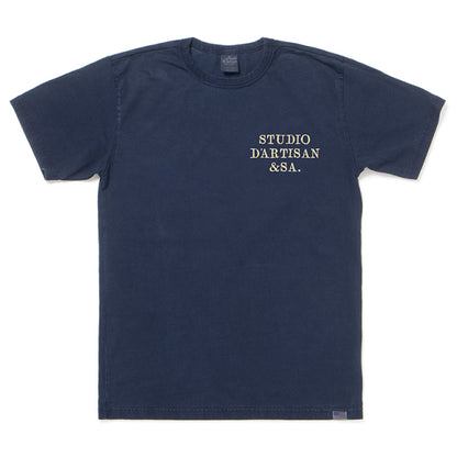 USAコットンインディゴTシャツ(プリントあり)【8136A】