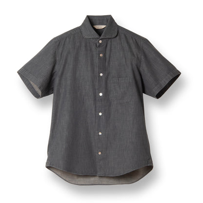Denim Windsor Collar Short Sleeve Shirt【OR-5109S】