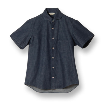 Denim Windsor Collar Short Sleeve Shirt【OR-5109S】