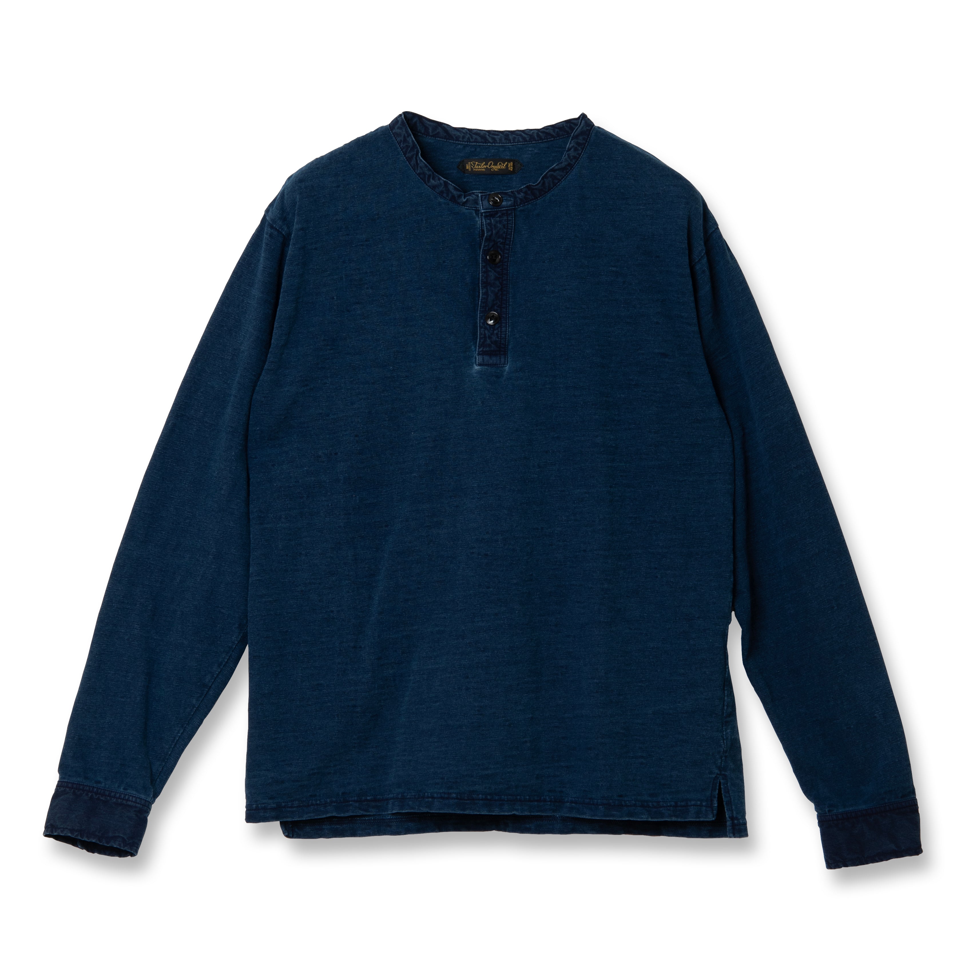 Indigo Henry Neck T-shirt【OR-9111】